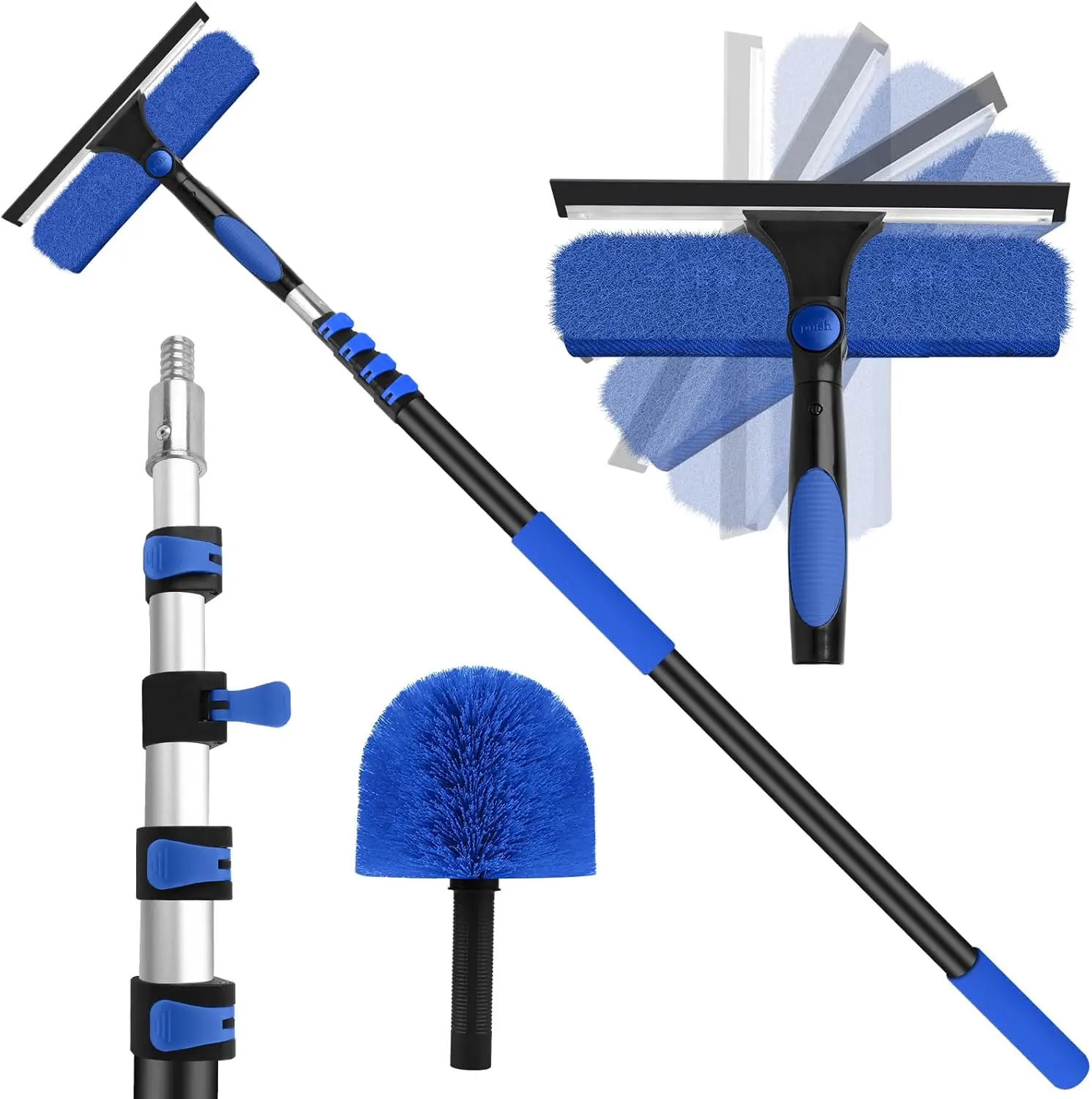 

26FT Window Cleaning Kit with Telescoping Pole, High Reach Duster for Indoor and Outdoor Use