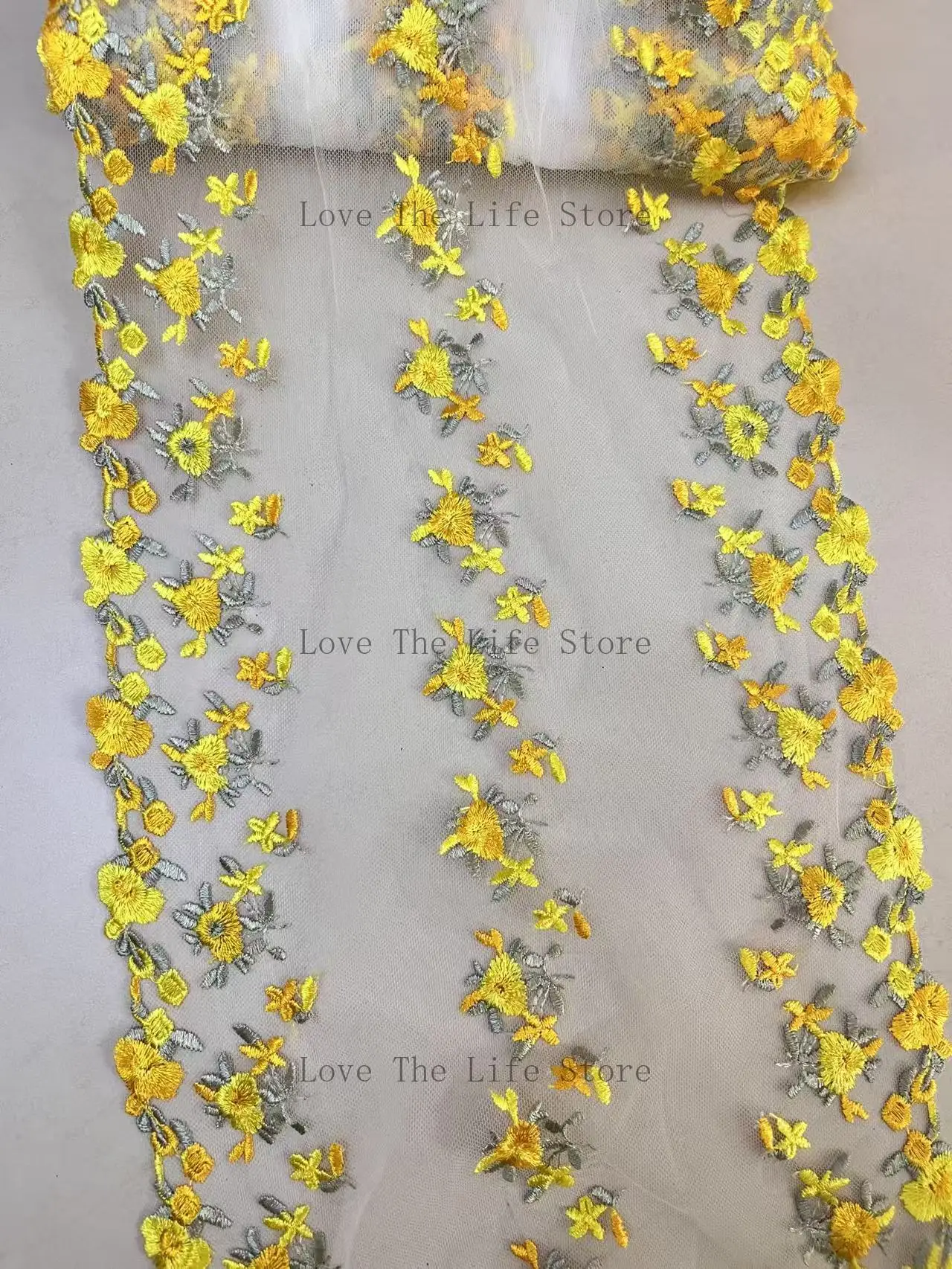 20 Yards Mesh Lace Trim Yellow Embroidery Lace Fabric Hand Made Sewing Craft DIY Lace Triming For Clothing Accessories New