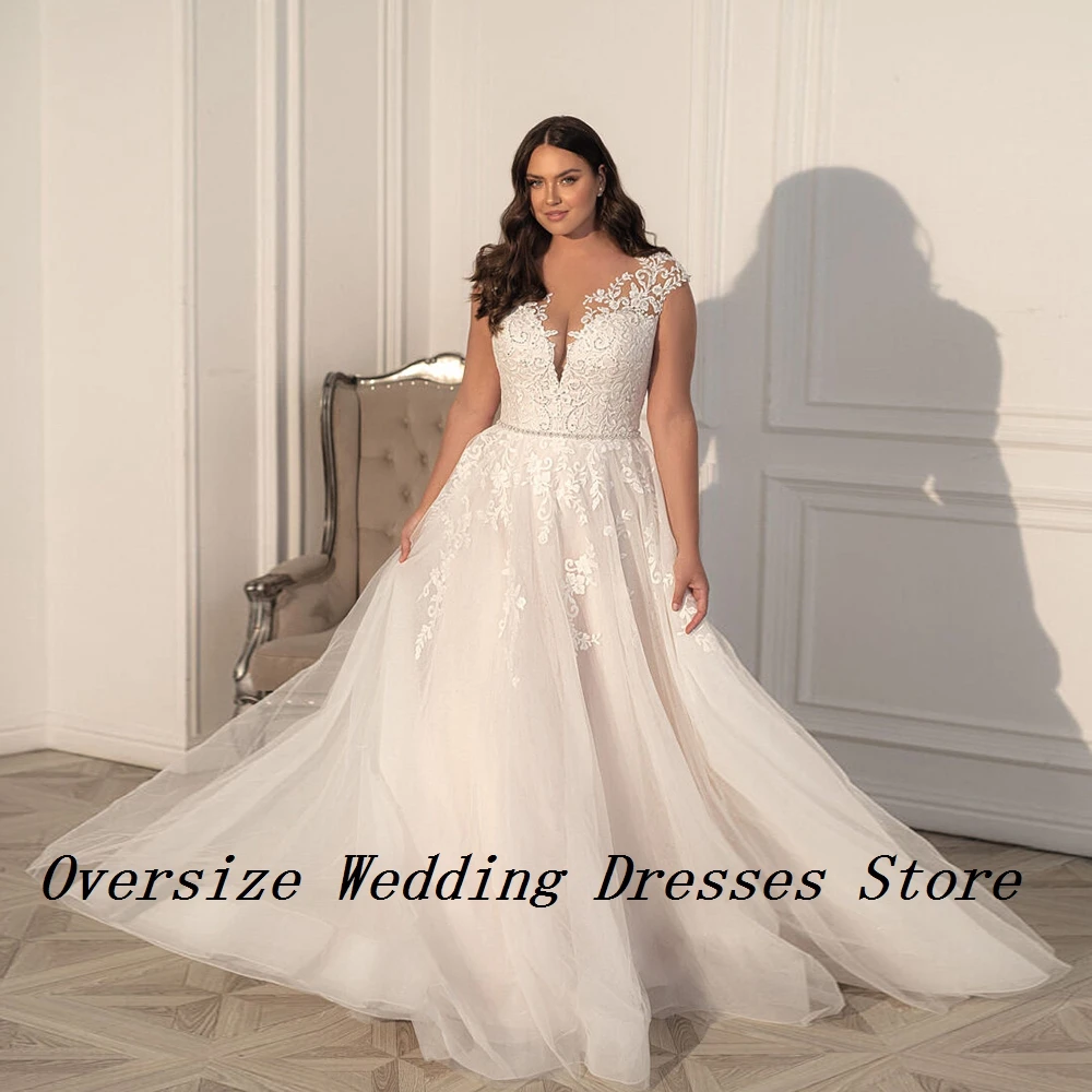 

Plus Size Strapless Wedding Dresses with Lace 2024 Soft Tulle Bridal Gowns for Women 2024 Soft Tulle Sleeveless Vestidos De New