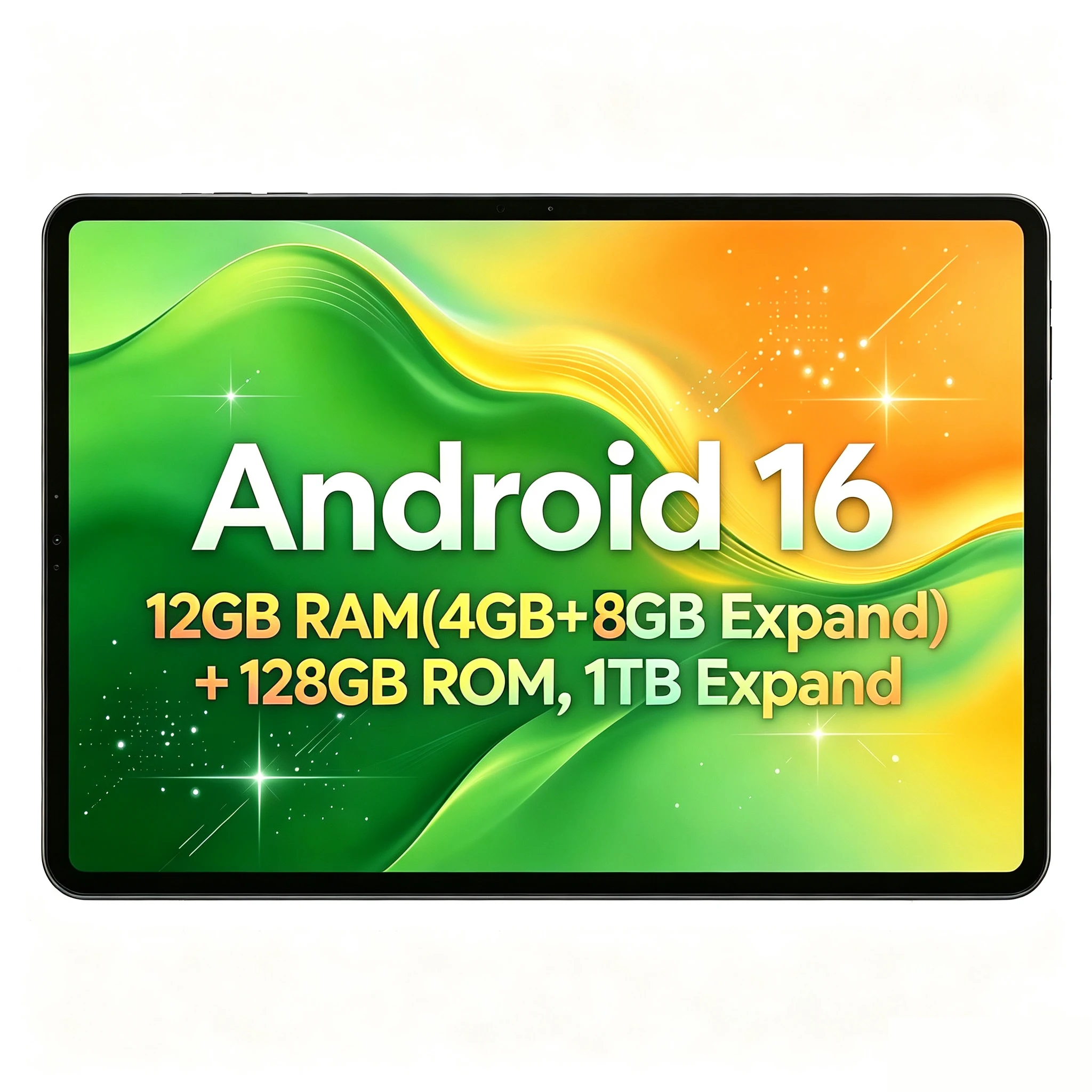 Paitanry 10.1 Inch Android 16 Tablet Octa Core 12GB(4GB+8GB Expand) RAM 128GB ROM 5000mAh IPS HD Touch Screen Google Play Tablet