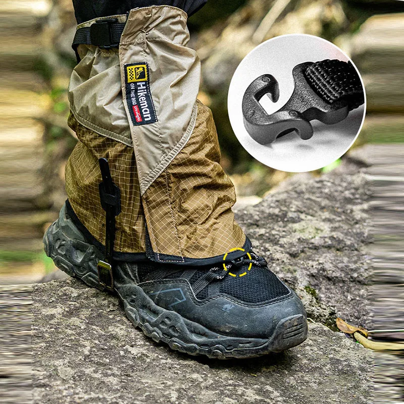 

87.5g Waterproof Gaiters For Hiking & Skiing-20D Nylon UHMWPE Lightweight Breathable Snow/Sand Shoe Covers Adjustable Anti-Slip