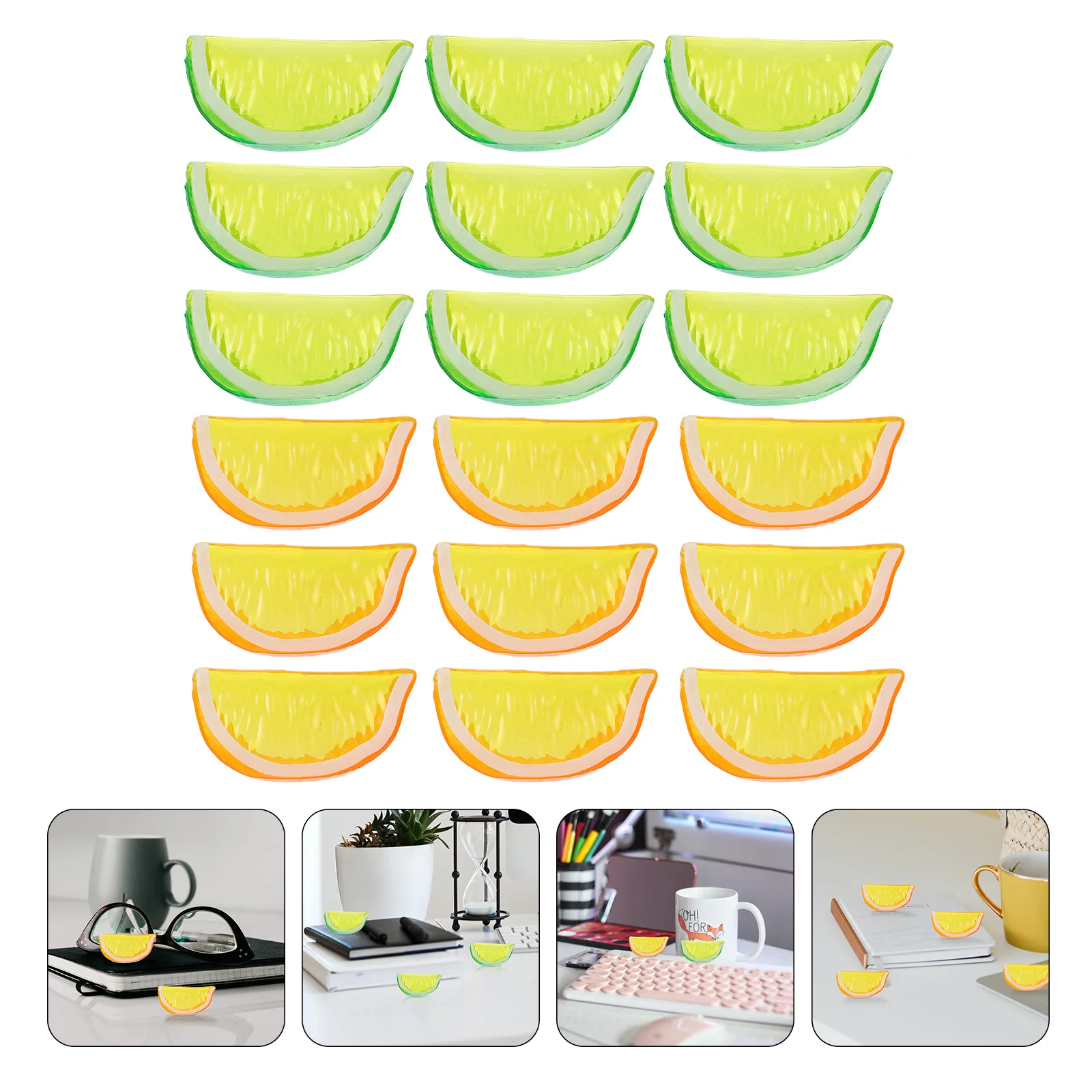 25 Pcs Lemon Slices Props Fake Wedges Plastic Fruit Decoration Lifelike Artificial Model Lemons