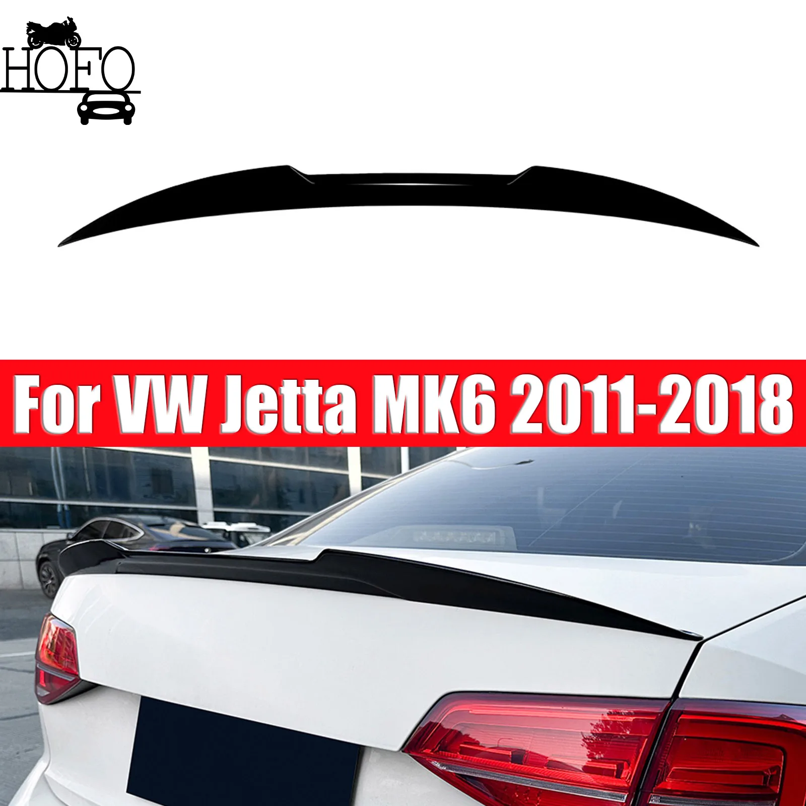 Rear Roof Trunk Spoiler Tail Wings Car Fixed Wind For VW Jetta MK6 2011-2018