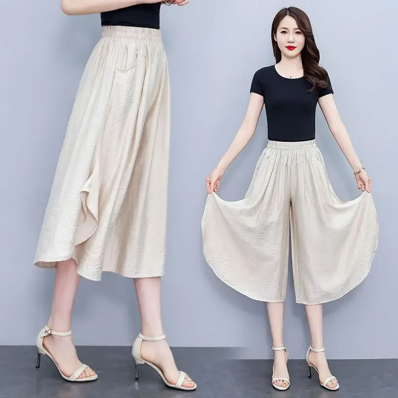 

Однотонная юбка, широкие брюки для женщин, корейские модные брюки, наряды Y2k, уличная одежда, один размер, женские брюки G