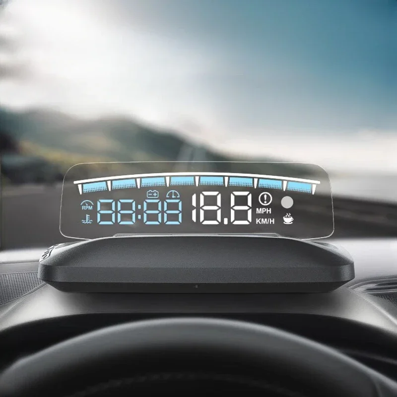 HUD Head-up Display Automotive Multifunctional OBD Speed, Rotational Speed, Water Temperature HD Large Screen Suspension