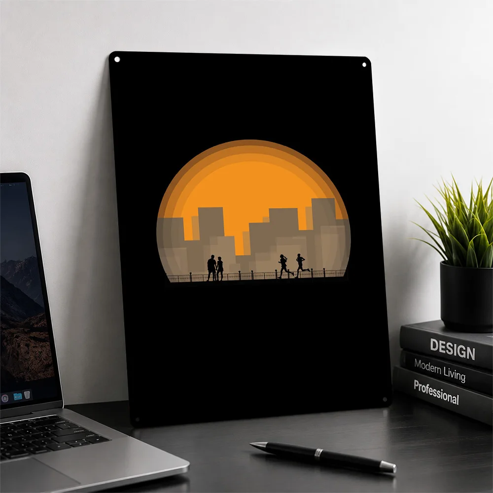 City Sport 3D Printed Texture Poster Personalized Wall Art Retro Metal Tin Signs for Bedroom Stuff Home Decor Accessories Items