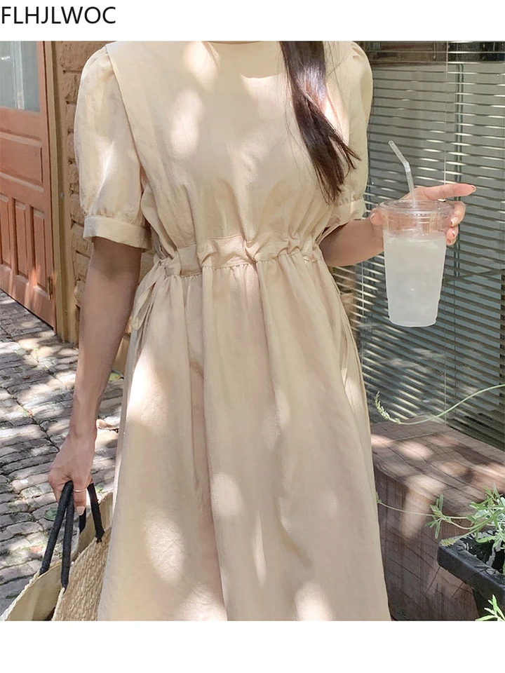 beach dress linen 100% Linen Beach Dress - White