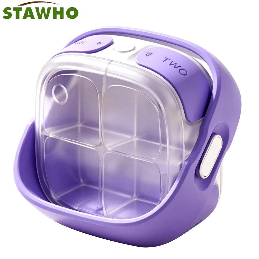 1PCS 4 Times a Day Pill Box Portable Daily Organizer Compact Medicine Holder for Purse, Travel Vitamin Case for Supplements