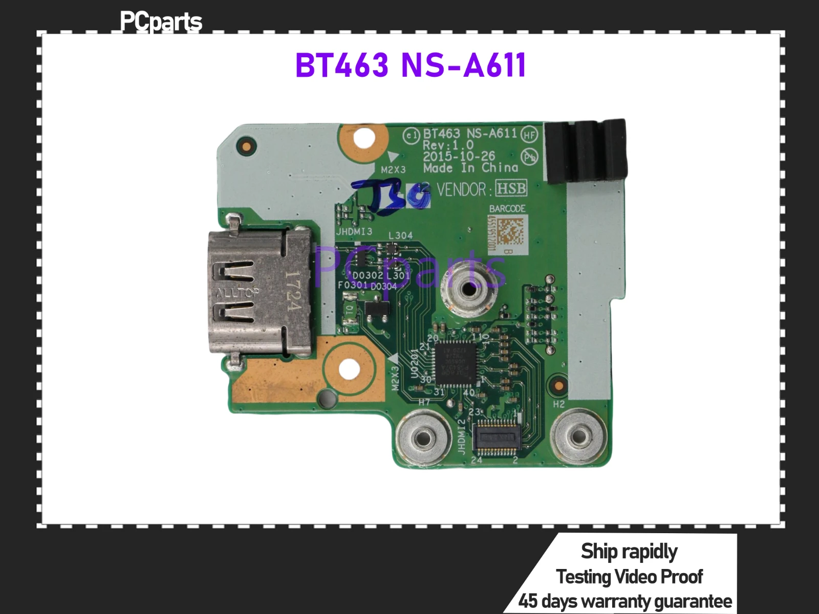 PCparts Laptop BT463 NS-A611 HDMI Port Small Board Card For Lenovo Thinkpad T460P T470P 01AV907 HDMI Power Button Board