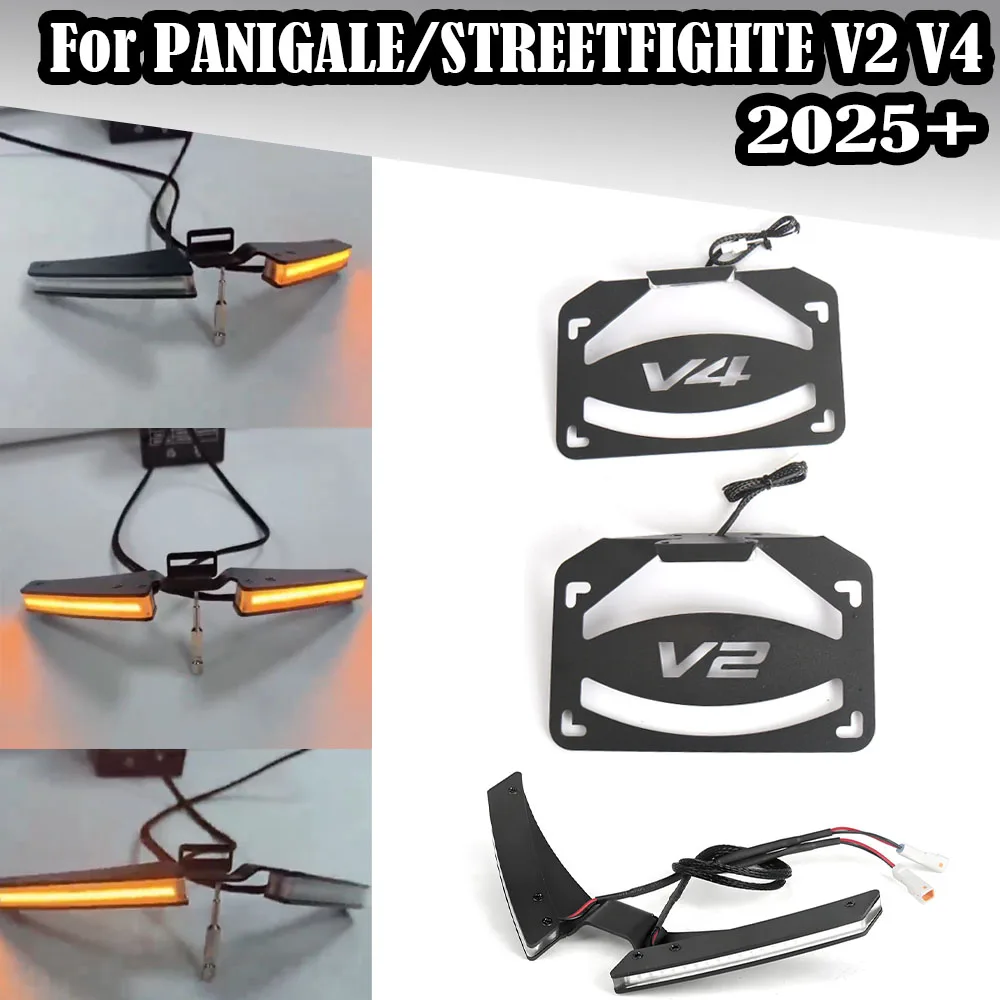 

NEW Motorcycle For DUCATI Panigale Streetfighte V2 V4 V4S 2025+ license plate holder turn signal integrated license plate holder
