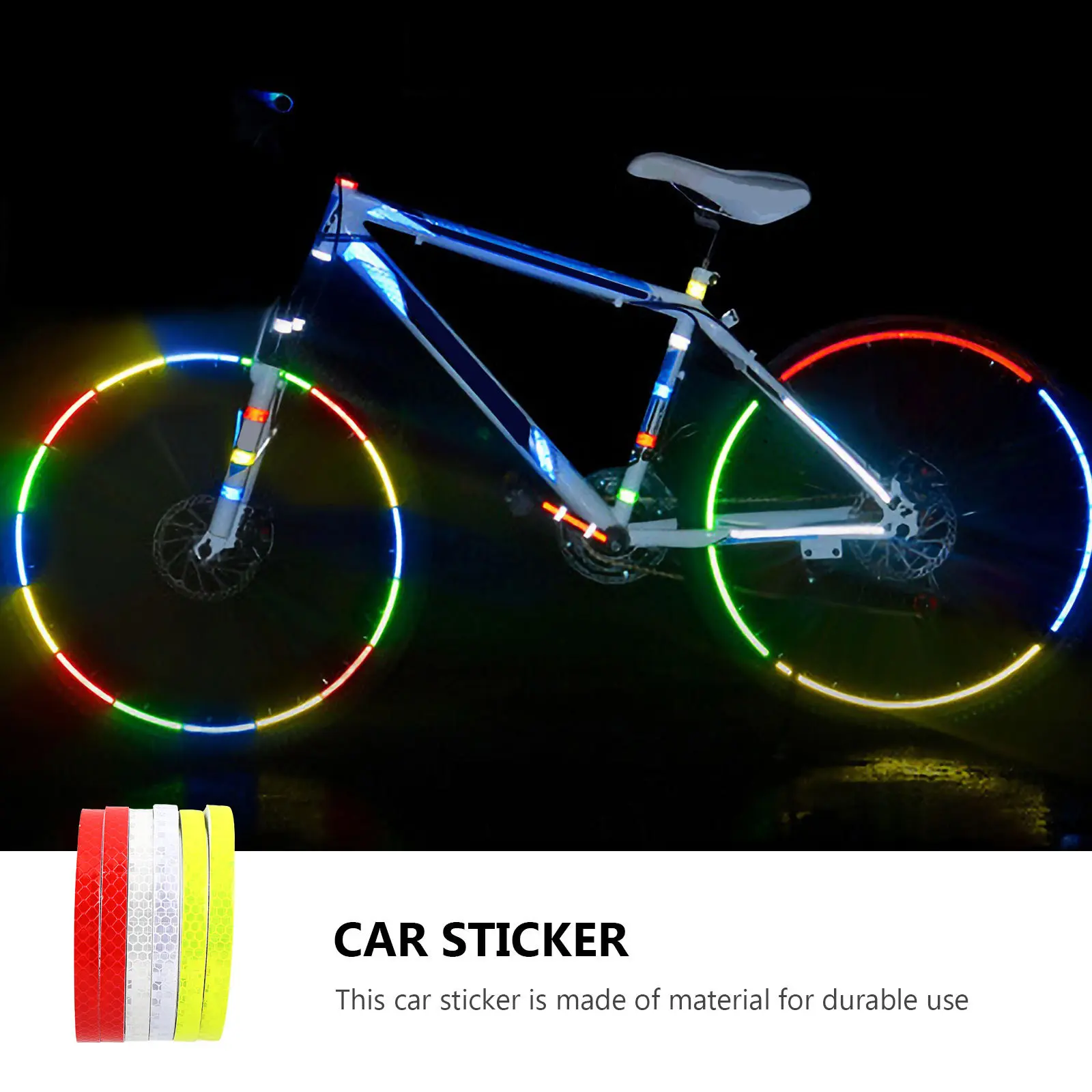 

6 Rolls Car Reflective Sticker Waterproof Sun-Resistant Bright Fade-Resistant Easy-Remove No Residue Rearview Mirror Door