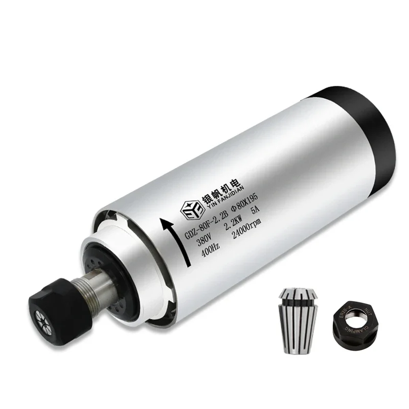 YFK วงกลม air-cooled แกนมอเตอร์ 0.8/1.5/2.2 เจาะมอเตอร์ความเร็วสูงการแปลงความถี่ปรับความเร็ว