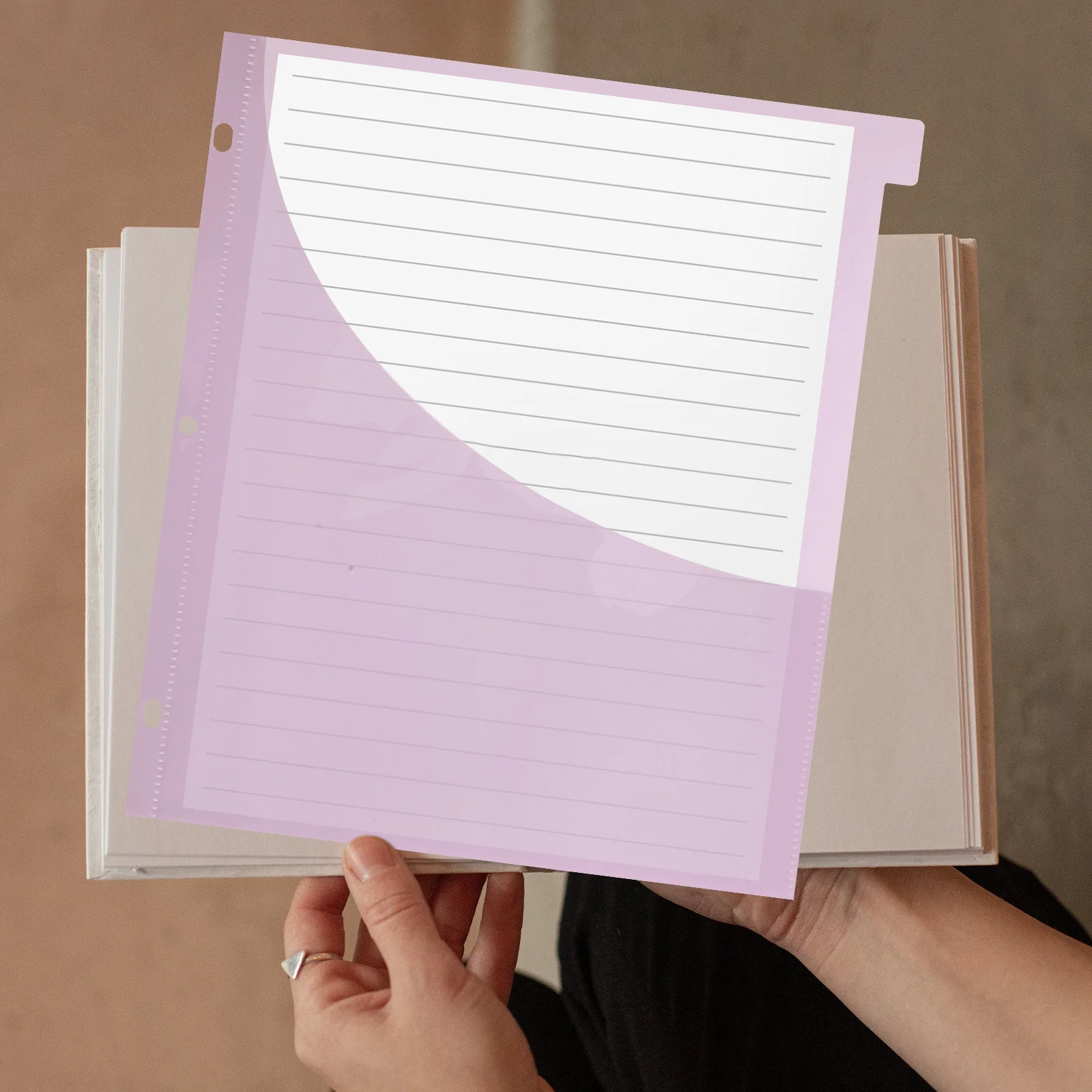 

12pcs File Folder Pockets Letter Size Discbound Planner Envelope Supplies Waterproof Office Organizer Purple A4