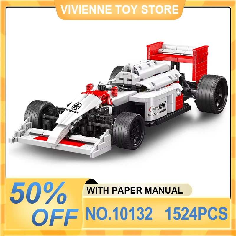 MOULD KING 10132 Technisches Rennwagen-Gebäude Brock The MP414 Formel F1 Rennfahrzeug Ziegelpuzzle-Spielzeug für Kinder Weihnachtsgeschenk