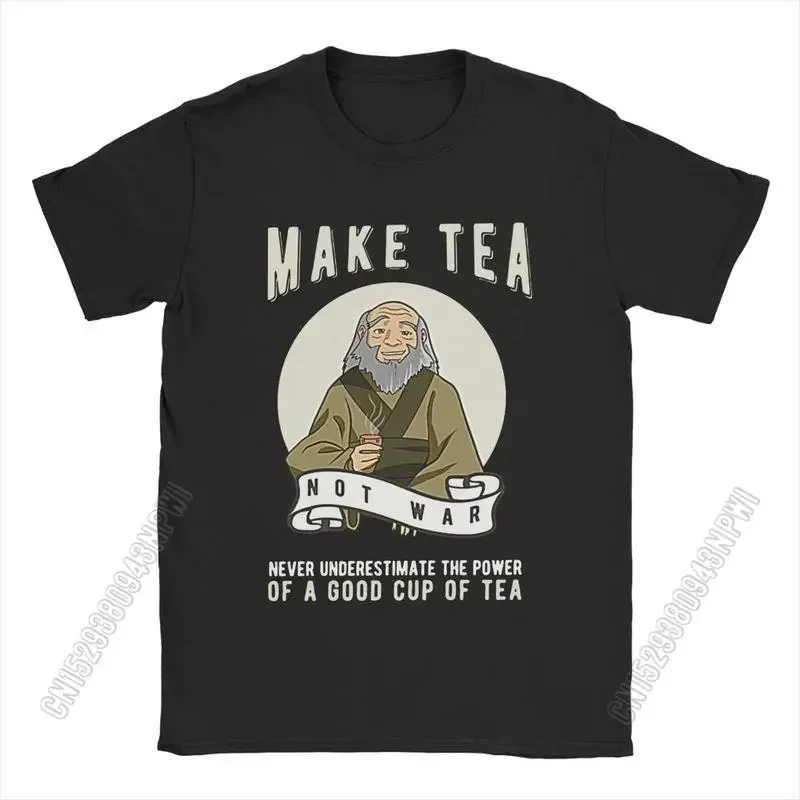 Avatar Uncle Iroh T-Shirt For Men Funny Pure Cotton Tees Round Collar Stylish Chic T Shirts Oversize Loose Tops