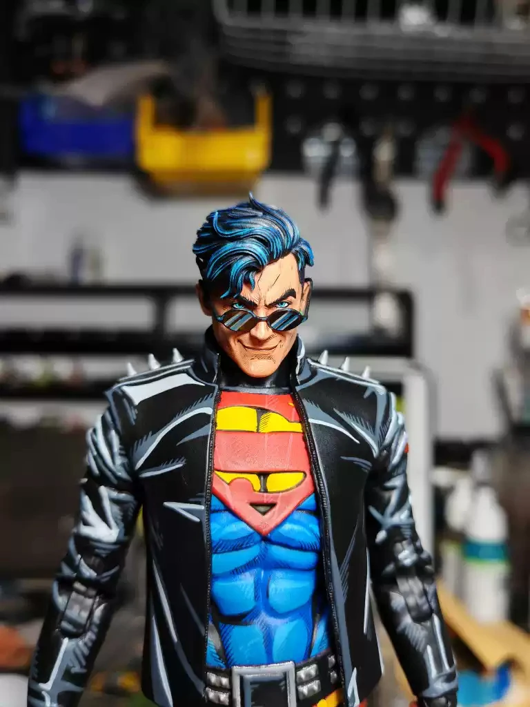 Handmade 1/12 Scale Male Soldier BM23113 Son of Superman Superboy Conner Kent Head Carving Sculpt For 6in Action Figures Model