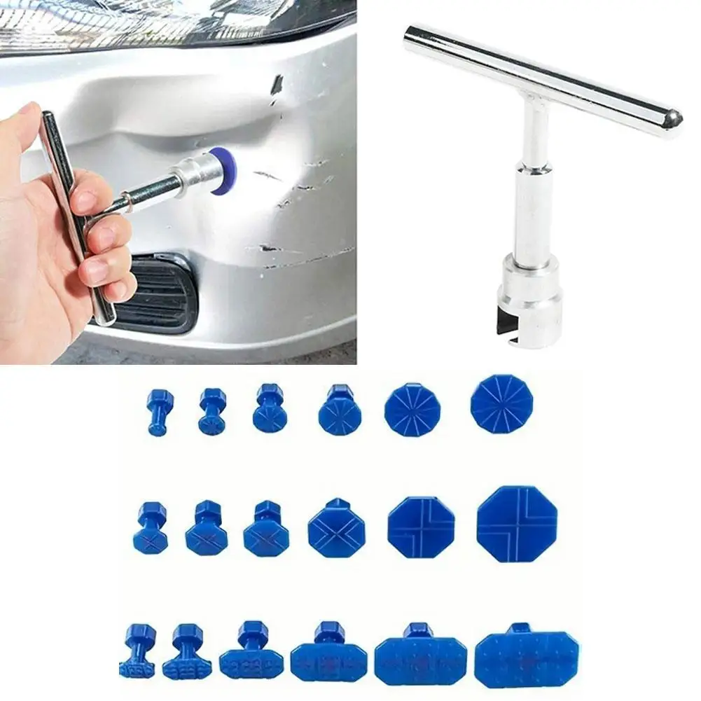 

Auto Paintless Dent Repair Tools Simple T-Bar Markless Dent Extraction Kit Dent Puller For Cars And Vehicles Dent Removal Kit