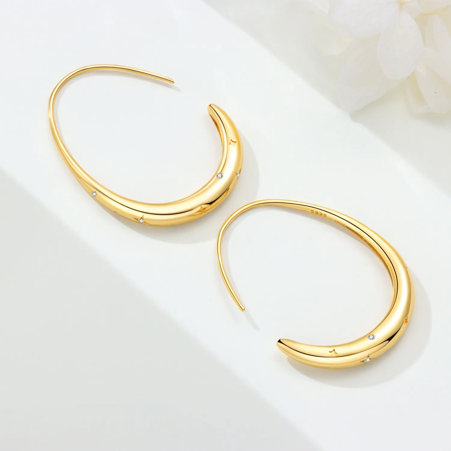 

Orstarry 925 Sterling Silver 18k Gold Minimalist Oval Earrings Silver Hoop Earrings For Women Jewelry Original Party Gifts