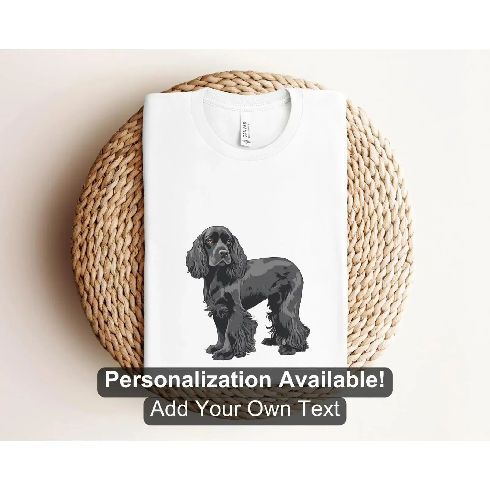Personalized Black Cocker Spaniel T Shirt Custom Dog Breed Funny Puppy Canine Design vintage Washed Unisex streetwear