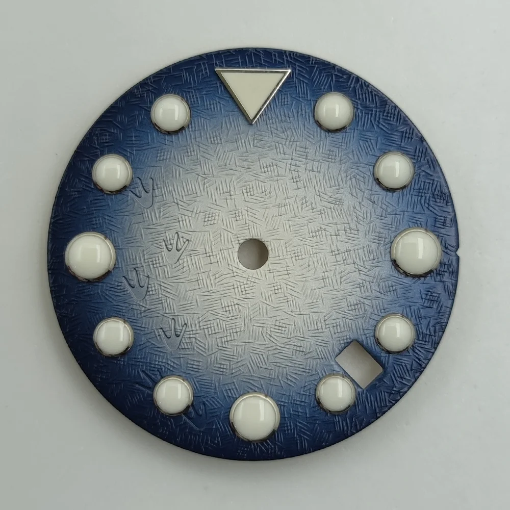 25.8 مللي متر الأزرق التدرج عادية/أزياء نمط ساعة الوجه استبدال جزء ل 3.8 NH35 NH36 حركة 3ATM مقاومة للماء