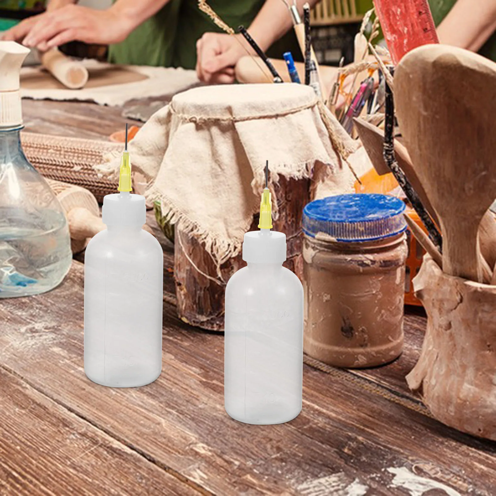 

5Pcs Mud Painting Needle Tip Bottles Pottery Glaze Applicator Tool Squeeze Bottle Fine Tip Dispenser for Ceramic Coating Crafts