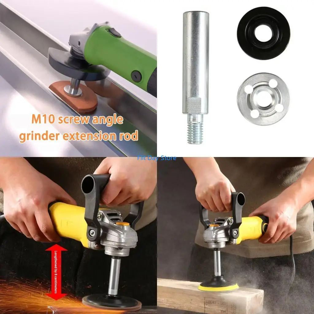 F92C Extended Reach Rod with 2pcs Nut For 100mm Grinders/Polisher Secure Connection Small Area Detailing Tool Accessories