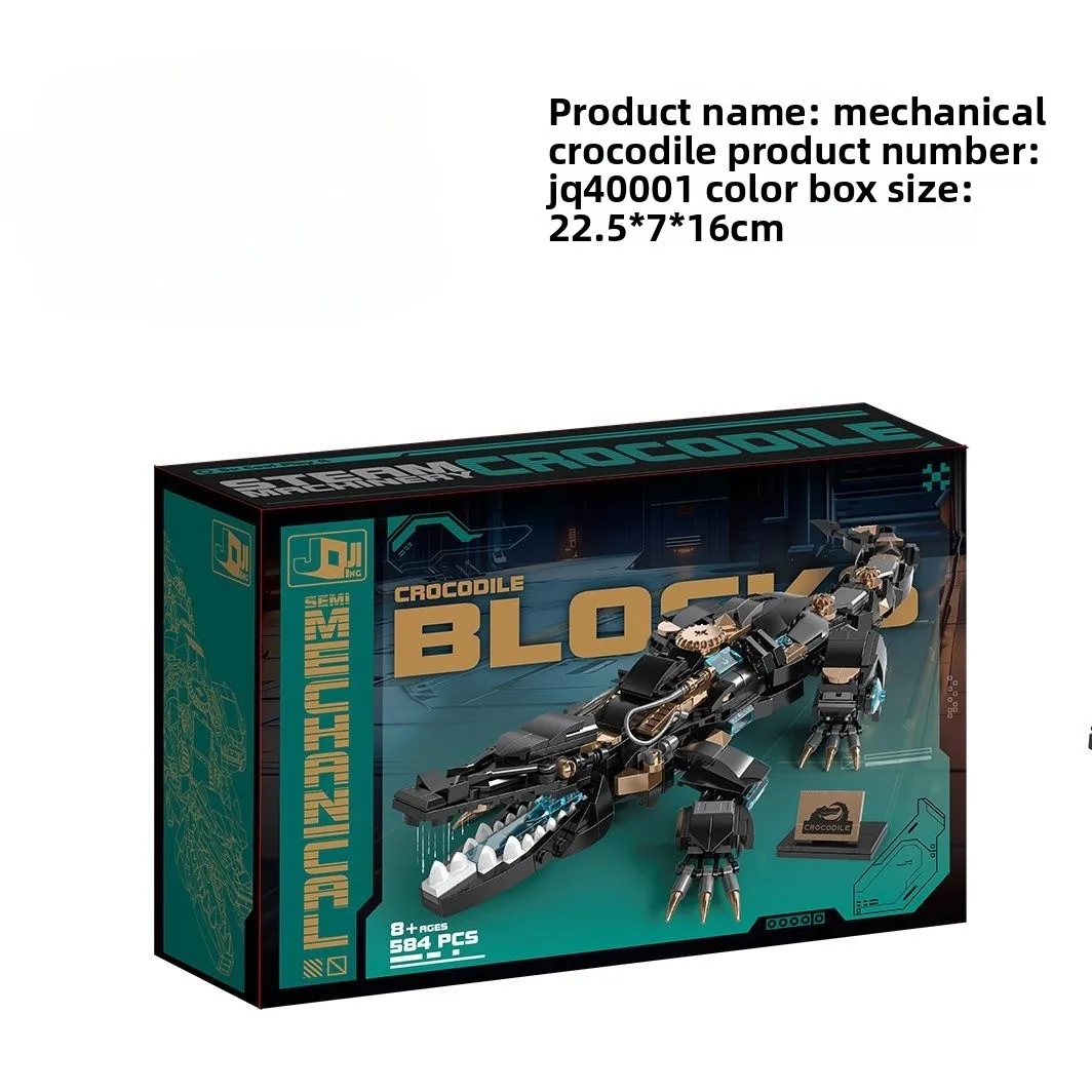 580 Uds. Bloques semimecánicos estilo Punk cocodrilo dorado negro 3,6 Mini rompecabezas granular juguetes de bloques de construcción