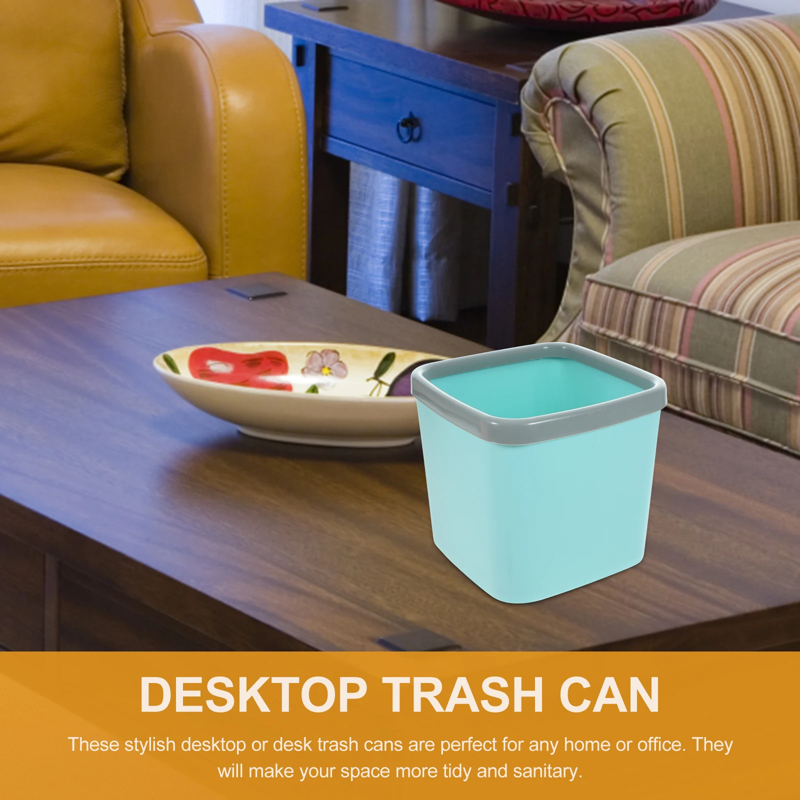 

6Pcs Small Can Plastic Garbage Bin for Kitchen Desk Bedroom Bathroom Office Desk Trash Can Storage Sundries Container