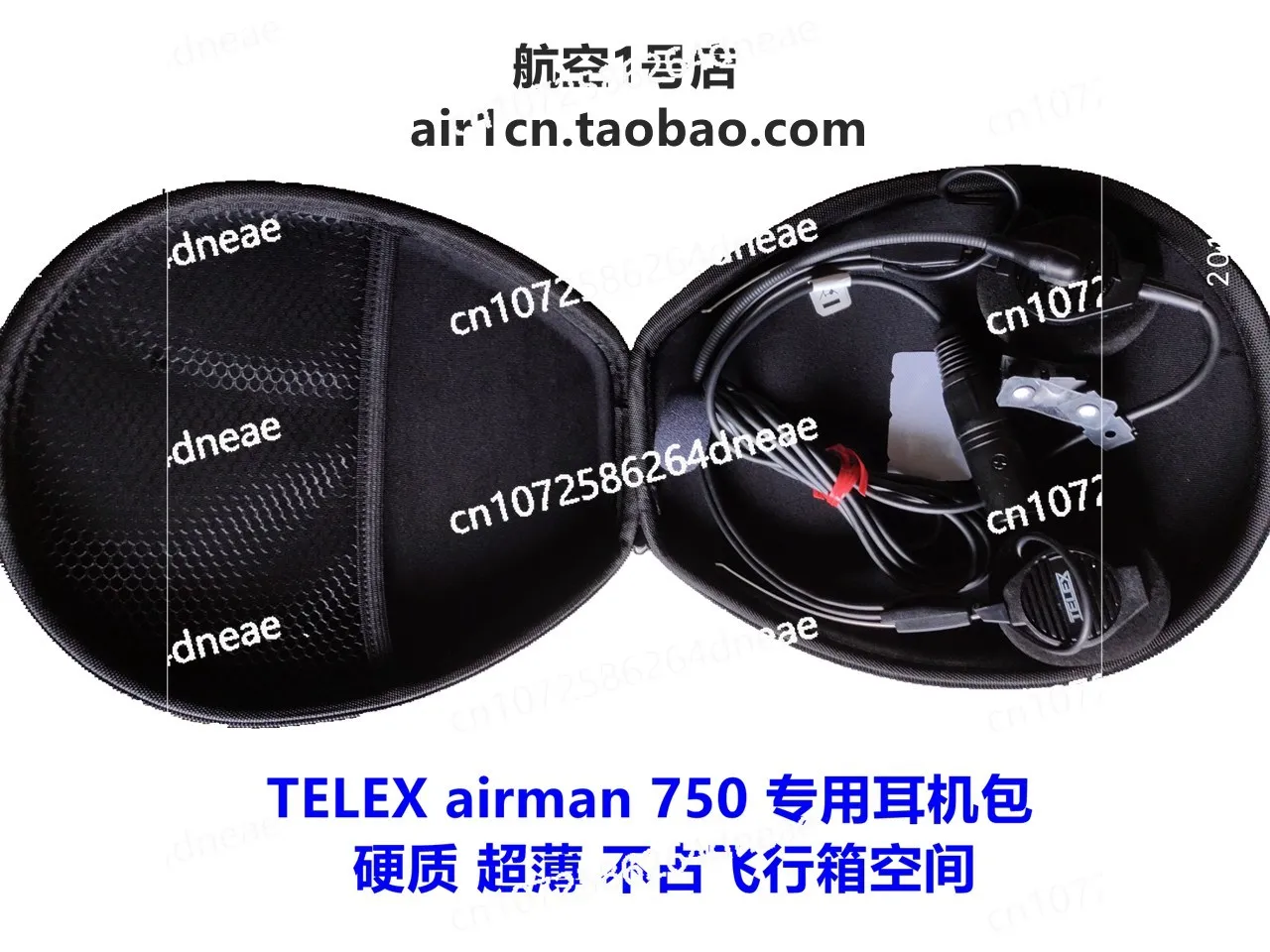 

750 850 Headphone Pack Headset Case Pilot Aviation Earphones Telex Airman