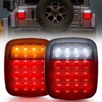 2pcs 16 LED Tail Lights Smoked Shell Tail Light Rear Brake Reverse Light Turn Signals for Jeep Wrangler YJ TJ CJ