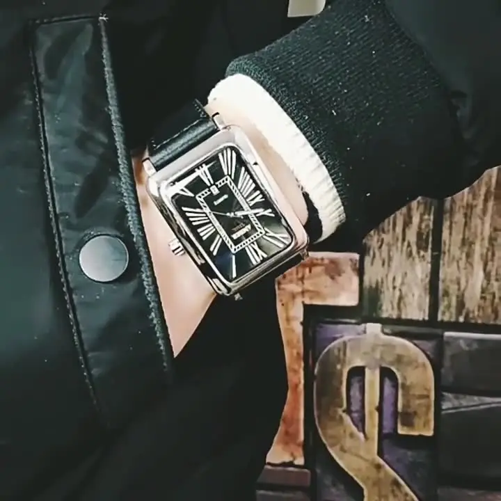 31x46mm męski zegarek kwarcowy prostokątny kwadratowa tarcza zegarki męskie luksusowe marki Business Man Reloj cyfra rzymska czarny zegarek na rękę