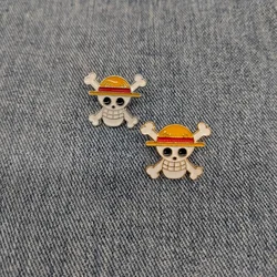 Een Stuk Cartoon Broche Halloween Skelet Anime Actiefiguren Luffy Zoro Metalen Pin Speelgoed Badges Sieraden Accessoires Kids Geschenken