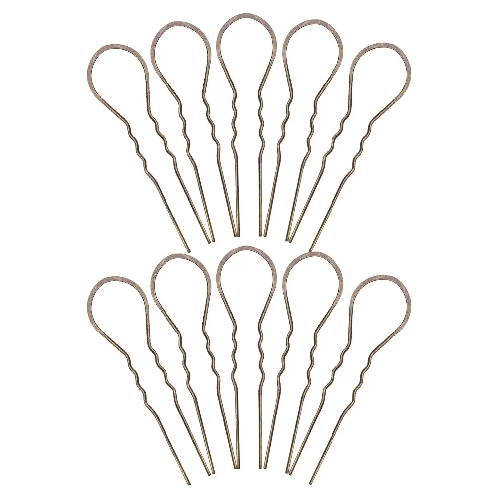 10Pcs U Shaped Hairpins Metal Bobby Pins Ancient Bronze Hair Clips for Women Vintage Style Strong Hold Non Slip Hair Pins
