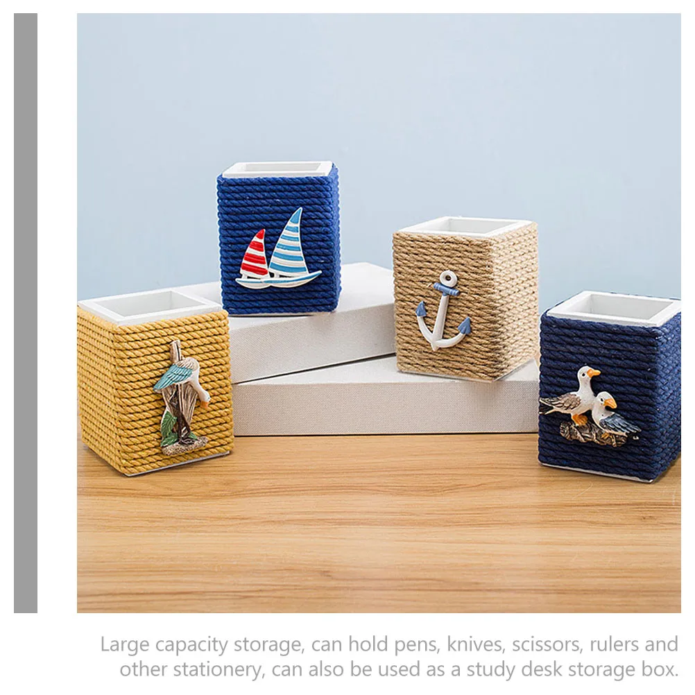 

Pink Pen Holder Decoration Holders for Desk Household Rope Woven Cotton Cup Pens