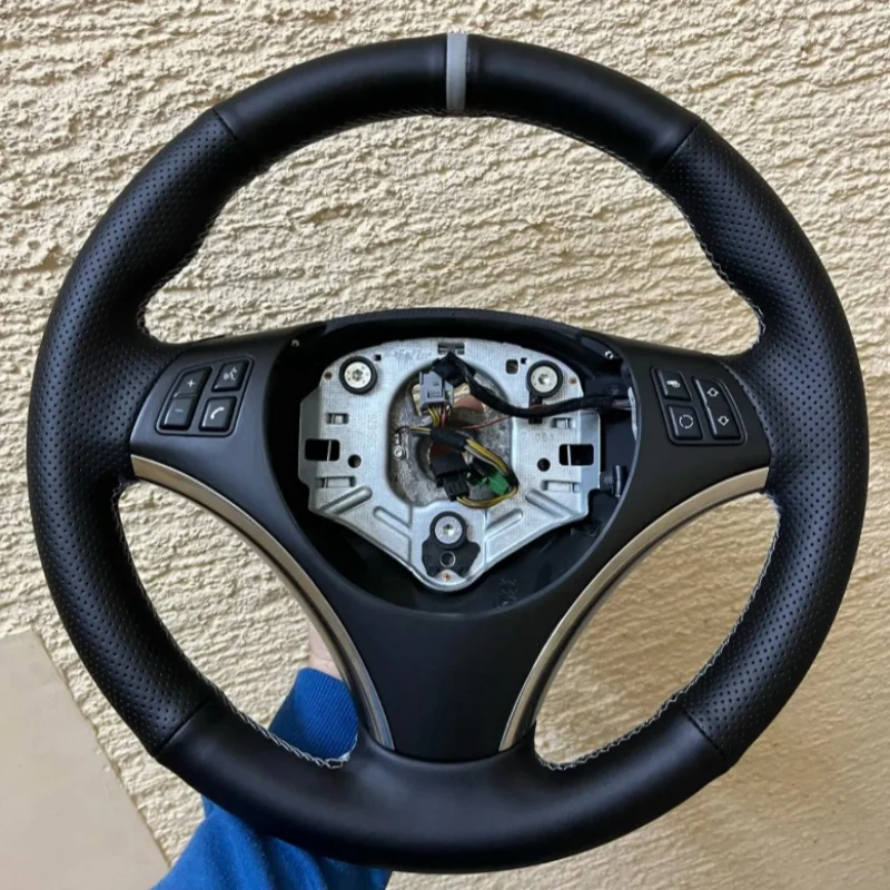 Custom Anti-Slip Leather M3 E90 E91 E92 E93 E87 E81 E82 E88 X1 E84 Accessories Car Steering Wheel Braid Cover For BMW M Sport