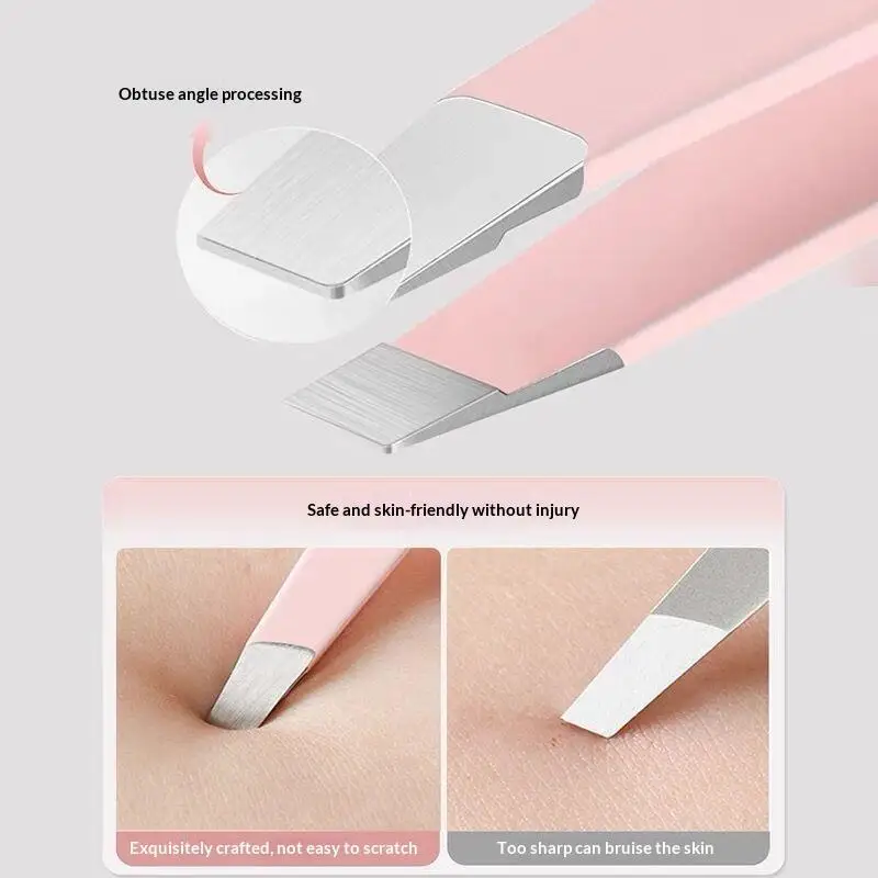 4 PCS Stainless Steel Tweezers Set Professional for Salon Home Eyebrow Hair Removal Beard Plucking
