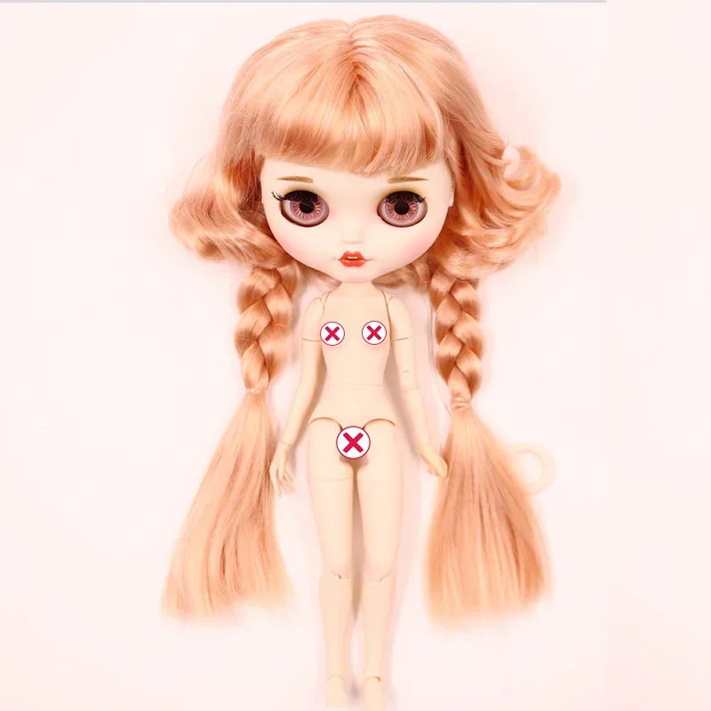 ICY DBS Blyth Doll Fair Skin Matte Face Orange Hair Pigtails Bunny Teeth Hand-Painted Makeup 30cm Doll Festival Birthday Gift