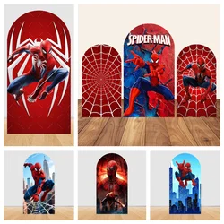 Superhero Spiderman Arch Backdrop Cover for Boys Birthday Party Decoration Baby Shower Photograph Background Wall Props