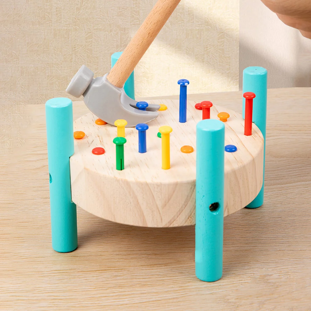 Children's Early Education Educational Nailing Table Hammer Toy Toddler Workbench Metal Baby Pounding