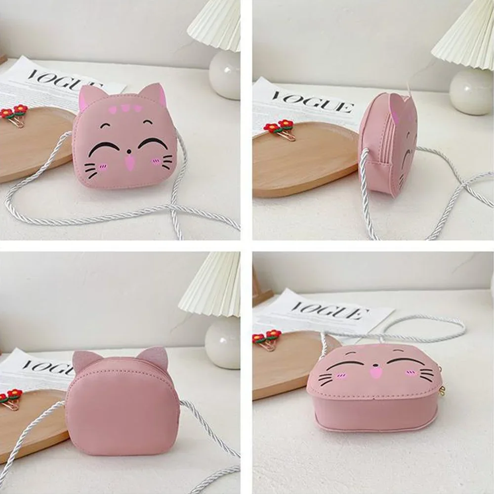 New Cartoon Fashion Children's Bag Cute Cat Leisure Crossbody Kindergarten Baby Coin Purse Cartoon Sweet Small Bag Children Hand