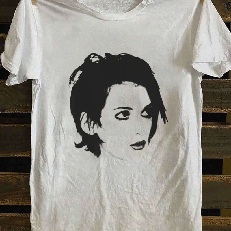 Gothic Style Girls' Facial Printed T-shirt Aesthetic Y2K Street Style Men's T-shirt Summer New Casual Unisex T-shirt