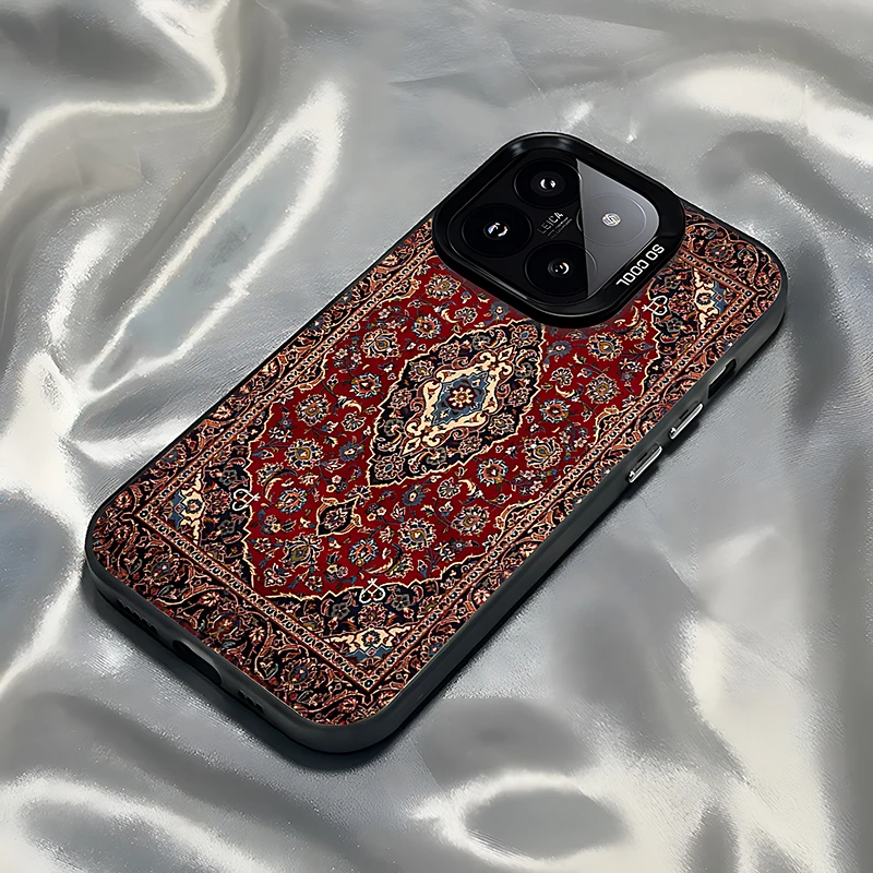 Persian Carpet Floral Pattern Phone Case For iPhone 16 15 14 13 12 11 mini Pro Max X XR XSMAX 8 Plus Anti Fall Matte Back Cover