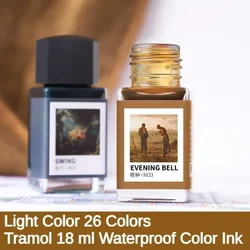 Tramol 26 Colors 18ml Fountain Pens Ink Pen Refill Inks Stationery Colored Glass Bottled Ink Office School Supplies PK JINHAO