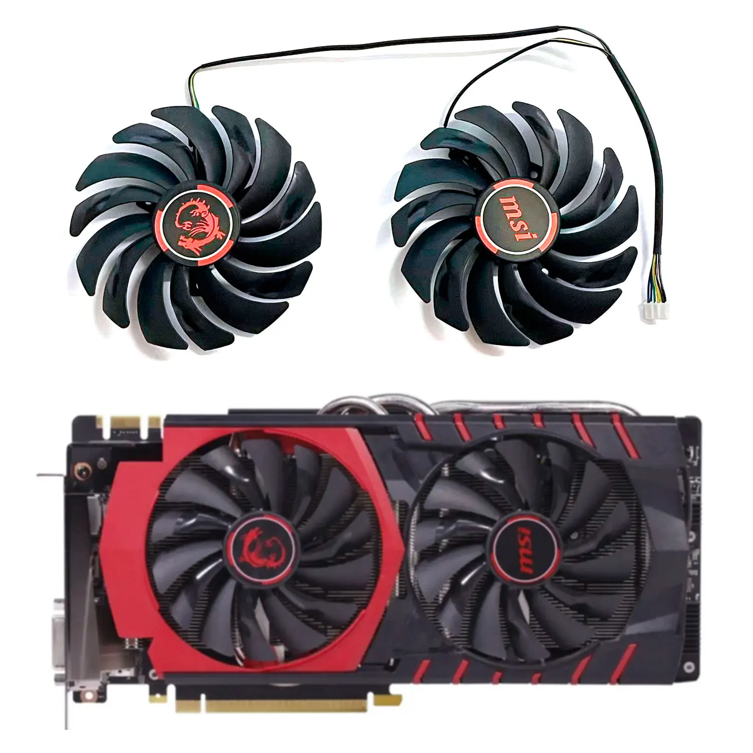 

New ball cooling fan 4pin 95MM PLD10010S12HH Suitable for MSI Radeon R9 390X 390 380 R7 370 8GB GAMING OC graphics card