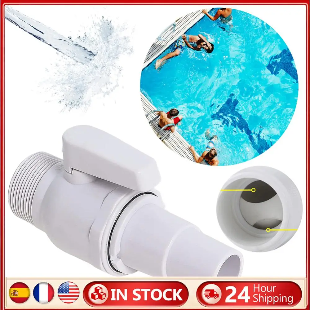 صمام كروي ثنائي الاتجاه، صمام مضخة حمام السباحة 1.5 - 1.25 بوصة، موصل إيقاف مرشح حوض السباحة بحد أقصى 50 رطل لكل بوصة مربعة لتصنيف الضغط لحمام السباحة فوق الأرض #1