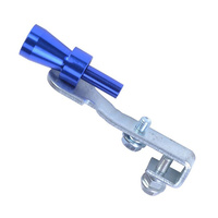 Aluminum Alloy Car Sound Exhaust Whistle Tailpipe Simulator Size L Blue Vehicle Valve Blow-Off Sound Simulator Universal Fitment
