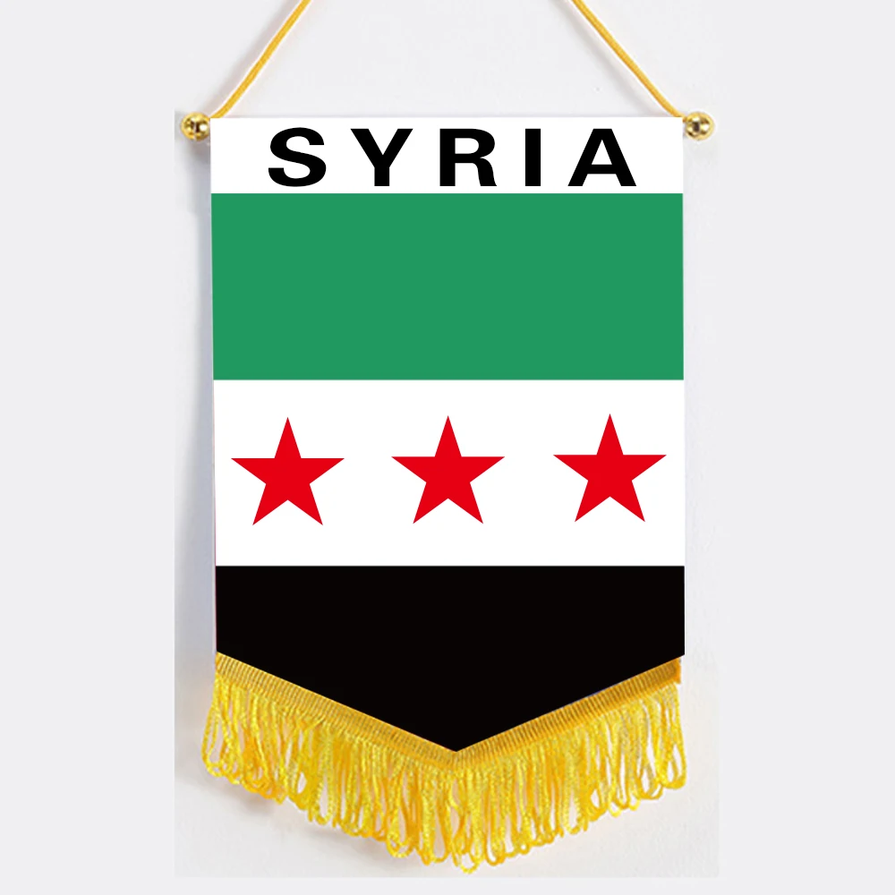 xvggdg   xvggdg   Custom Flag Banner 10*15cm Syria Small Hanging Flag Double Sided   Car Decoration Syria Mini Pennant