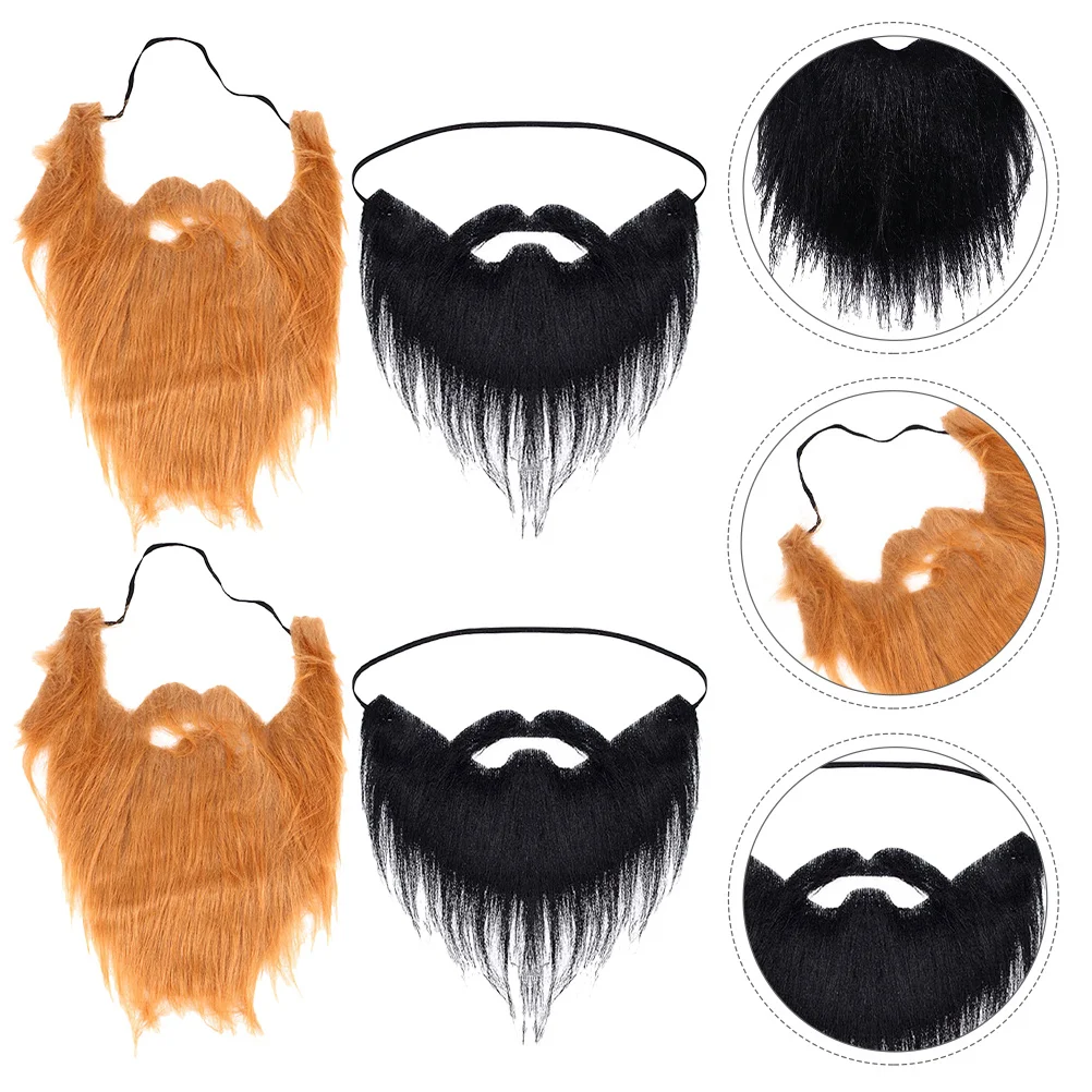 6 pezzi di barba finta di Halloween: peli facciali in costume realistico per uomo, leggero e confortevole, accessorio per feste cosplay, barba finta