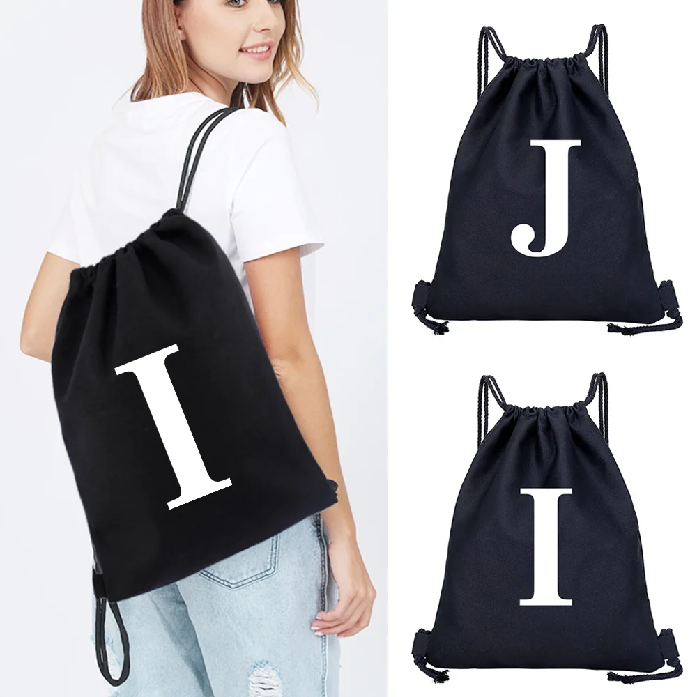

Outdoor Sports Bag Travel Light Sundries Bag White Letter Fitness Rope Bag Backpack