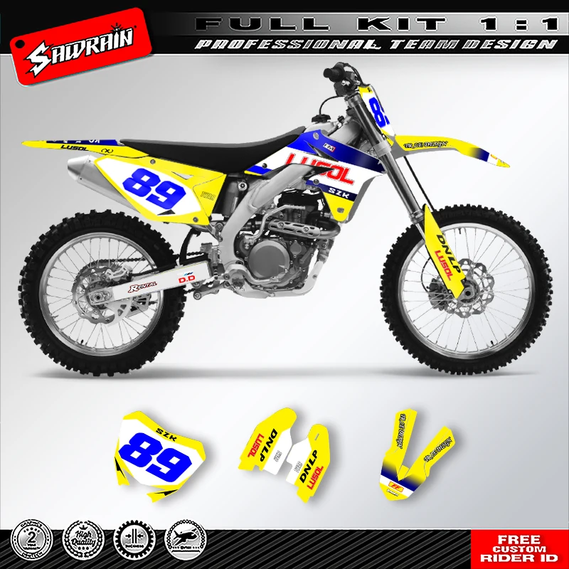 

Sawrain Motorcycle Sticker Custom Team Graphics Decals Kit For SUZUKI RMZ450 2008 2009 2010 2011 2012 2013 2014 2015-2017 004